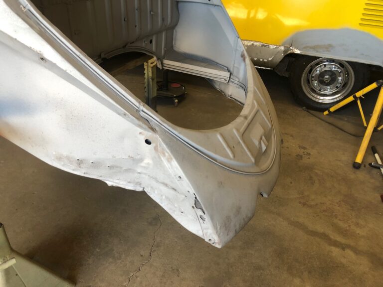 1956 vw beetle convertible restoration apron replacement silver lining auto restoration