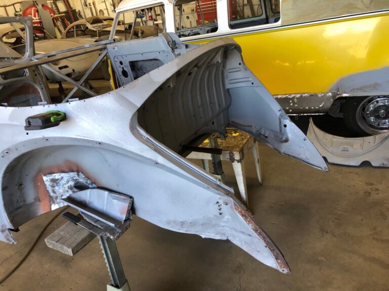 1956 vw beetle convertible restoration apron replacement silver lining auto restoration