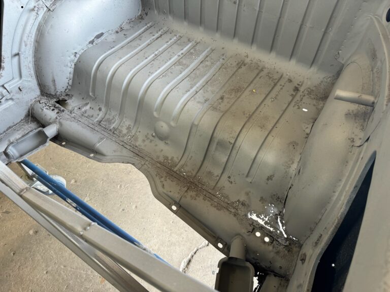1956 vw beetle convertible restoration tear down into media blast silver lining auto restoration