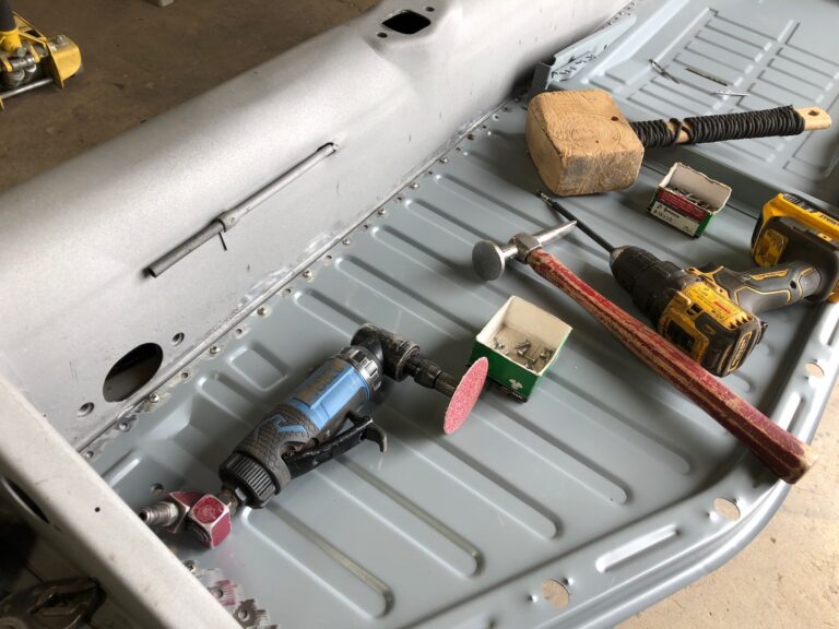 1956 vw beetle convertible restoration pan half and heater channel replacement silver lining auto restoration