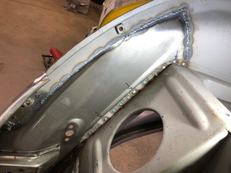 1956 vw beetle convertible restoration apron replacement silver lining auto restoration