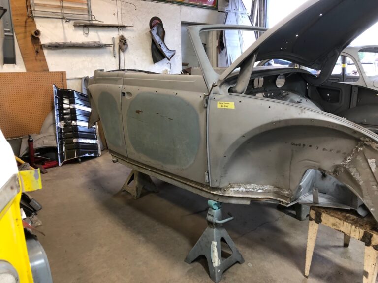 1956 vw beetle convertible restoration continued heater channel replacement silver lining auto restoration
