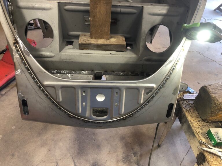 1956 vw beetle convertible restoration apron replacement silver lining auto restoration