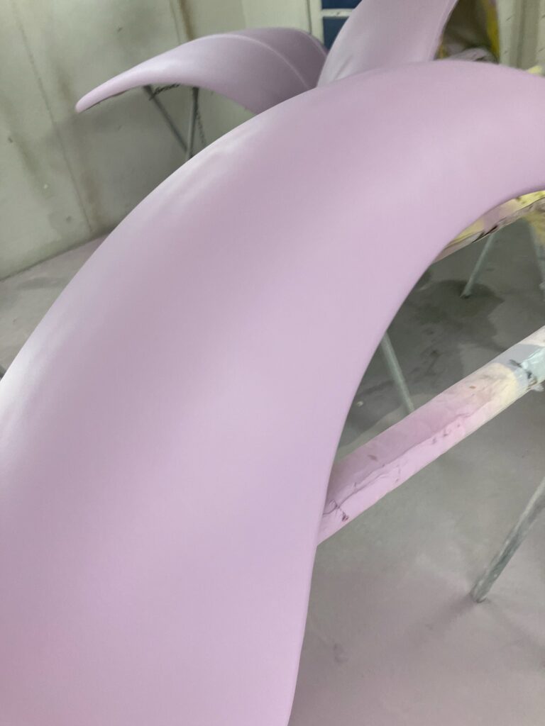 1965 steel sunroof vw beetle body into primer silver lining auto restoration oregon