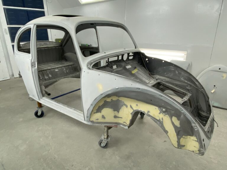1965 steel sunroof vw beetle second prime silver lining auto restoration oregon