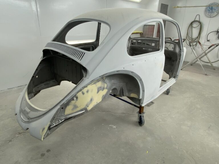 1965 steel sunroof vw beetle second prime silver lining auto restoration oregon