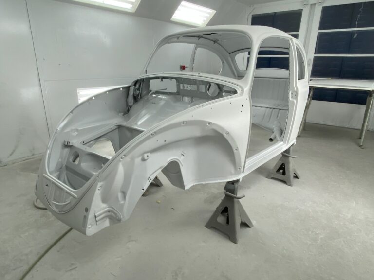 1965 steel sunroof vw beetle second prime silver lining auto restoration oregon