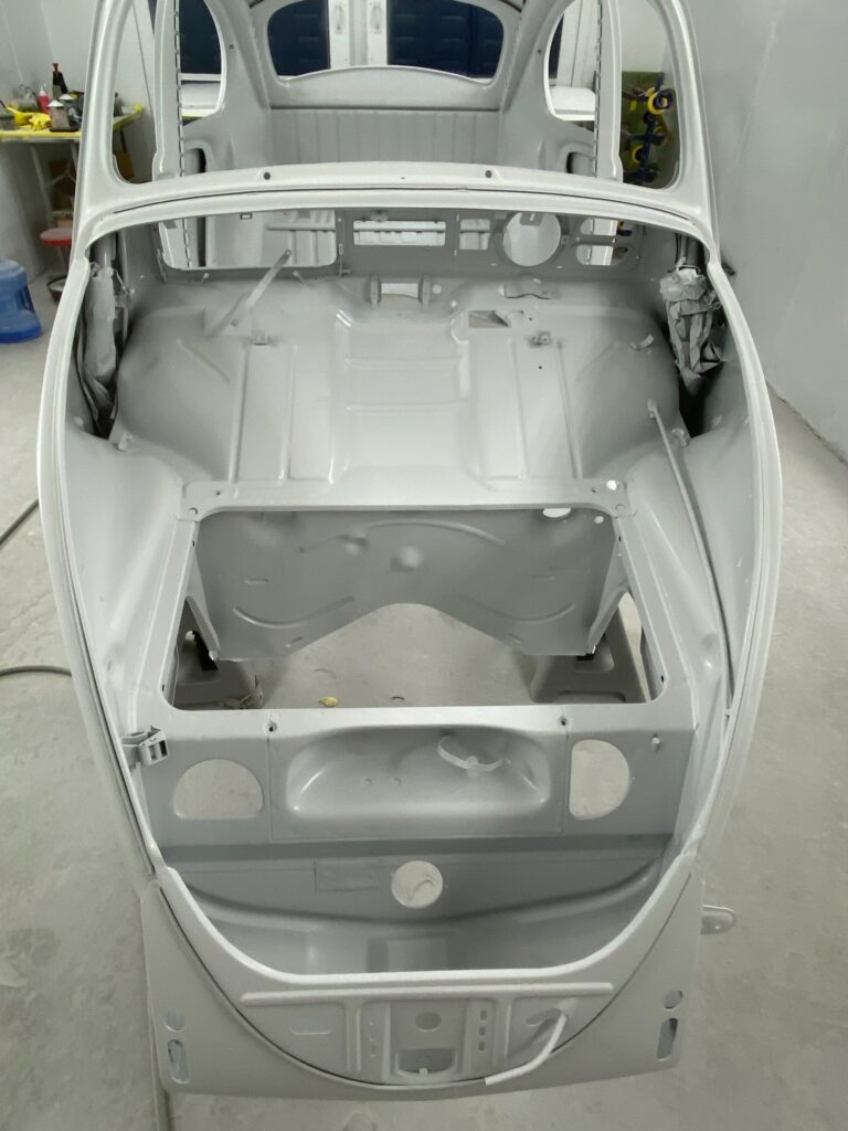 1965 steel sunroof vw beetle second prime silver lining auto restoration oregon