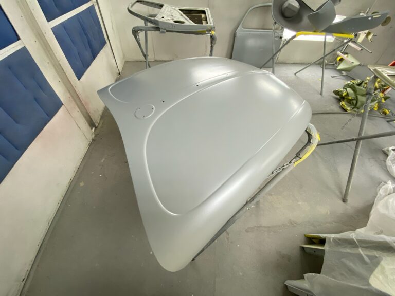 1965 steel sunroof VW Beetle metal work into sealer silver lining auto restoration oregon