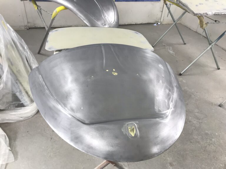 1965 steel sunroof VW Beetle metal work into sealer silver lining auto restoration oregon