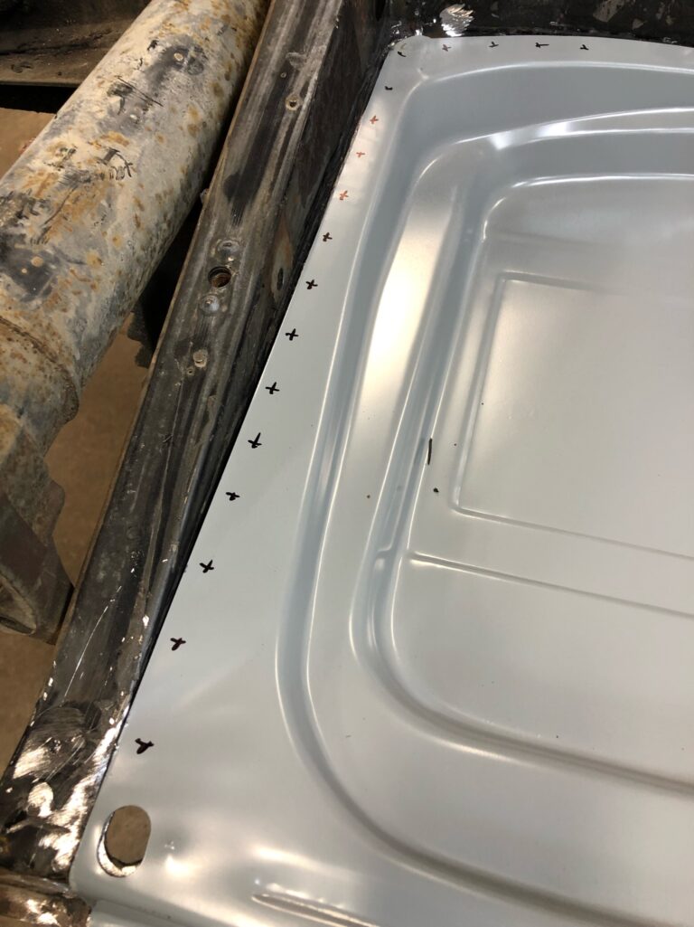 1965 vw beetle steel sunroof pan half replacement silver lining auto restoration oregon