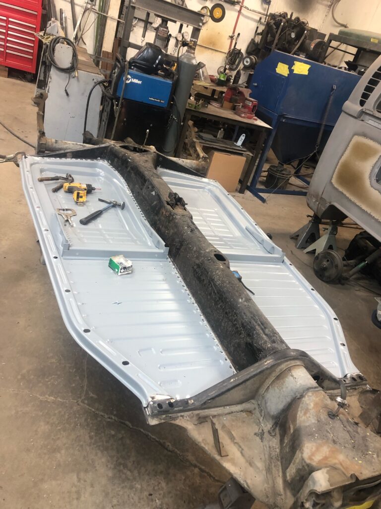 1965 vw beetle steel sunroof pan half replacement silver lining auto restoration oregon