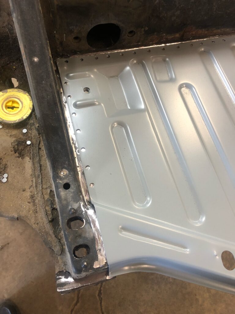 1965 vw beetle steel sunroof pan half replacement silver lining auto restoration oregon