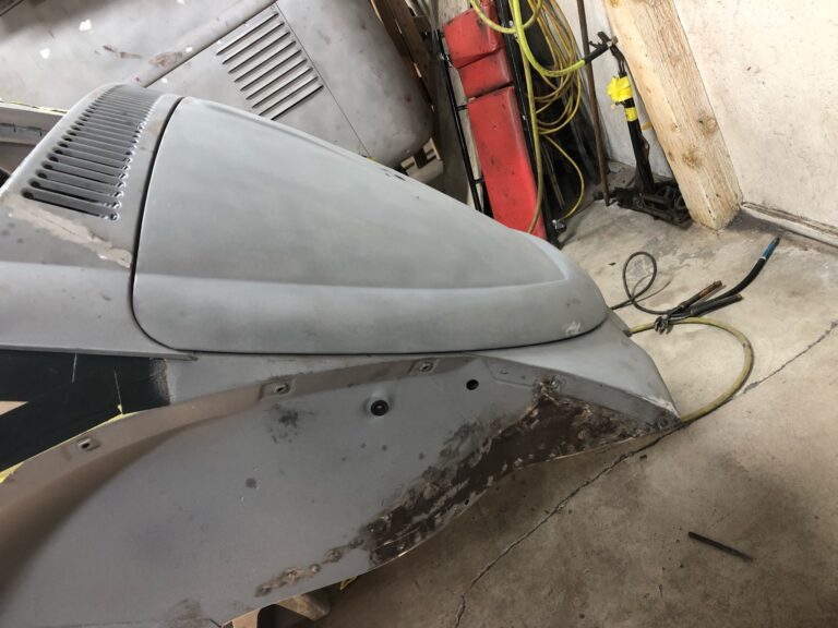1965 steel sunroof VW Beetle rust repair silver lining auto restoration oregon