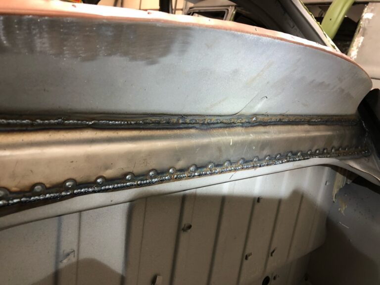 1965 steel sunroof VW Beetle rust repair silver lining auto restoration oregon