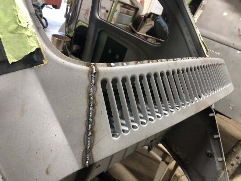 1965 steel sunroof VW Beetle rust repair silver lining auto restoration oregon