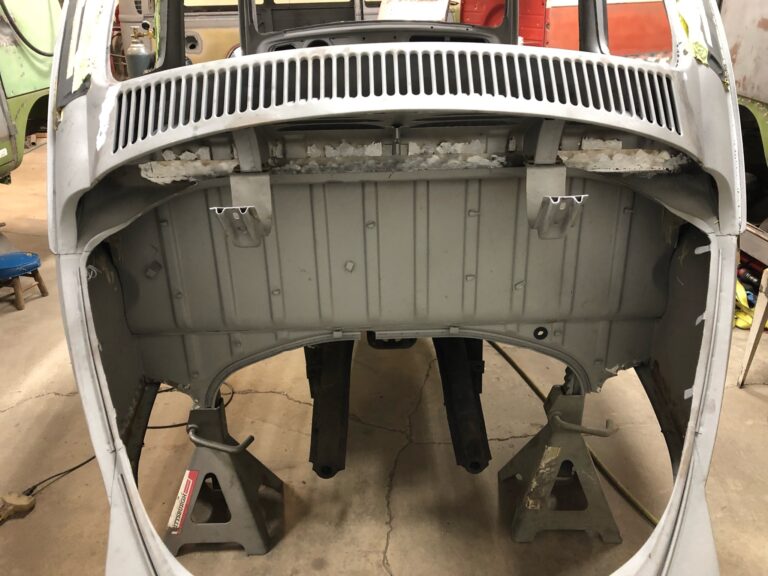 1965 steel sunroof VW Beetle rust repair silver lining auto restoration oregon