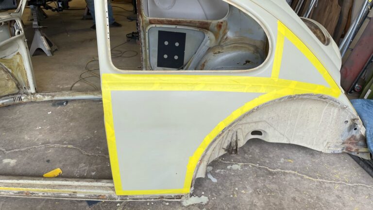 1965 vw beetle steel sunroof tear down and prep for media blast silver lining auto restoration oregon