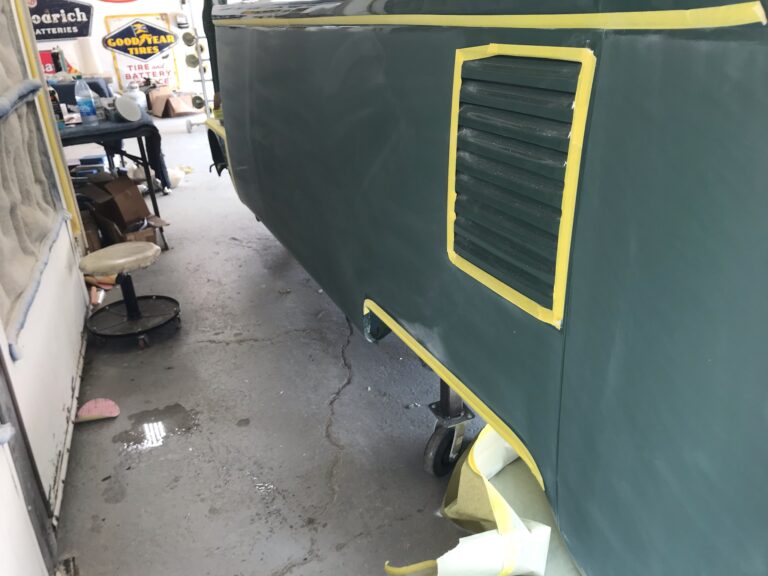 1967 westfalia camper bus body paint cut and buff silver lining auto restoration oregon
