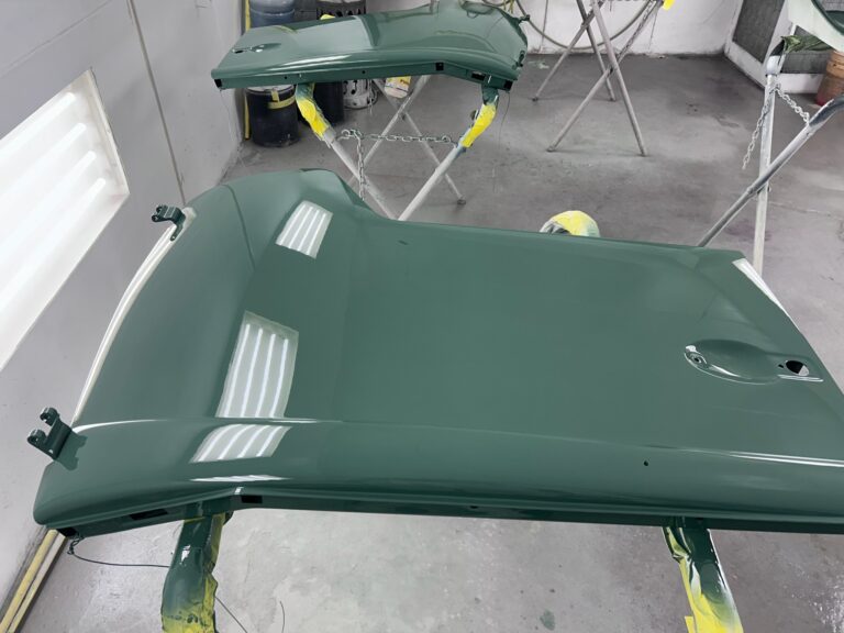 1967 westfalia camper vw bus components in paint and cut and buff silver lining auto restoration
