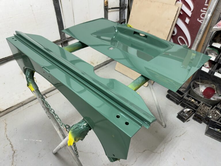 1967 westfalia camper vw bus components in paint and cut and buff silver lining auto restoration