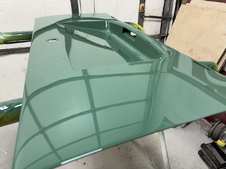 1967 westfalia camper vw bus components in paint and cut and buff silver lining auto restoration
