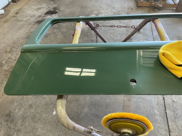 1967 westfalia camper vw bus components in paint and cut and buff silver lining auto restoration